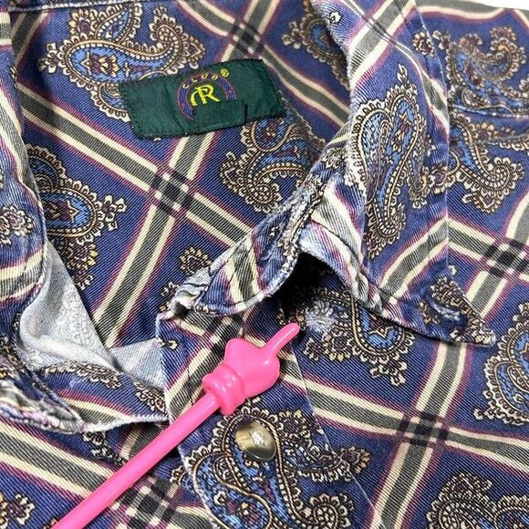 Vintage Club Room Button‎ Down Shirt Mens Medium  Purple - Picture 4 of 8